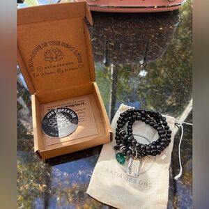 Katia Designs Black Beaded Bracelet / Necklace Duo
